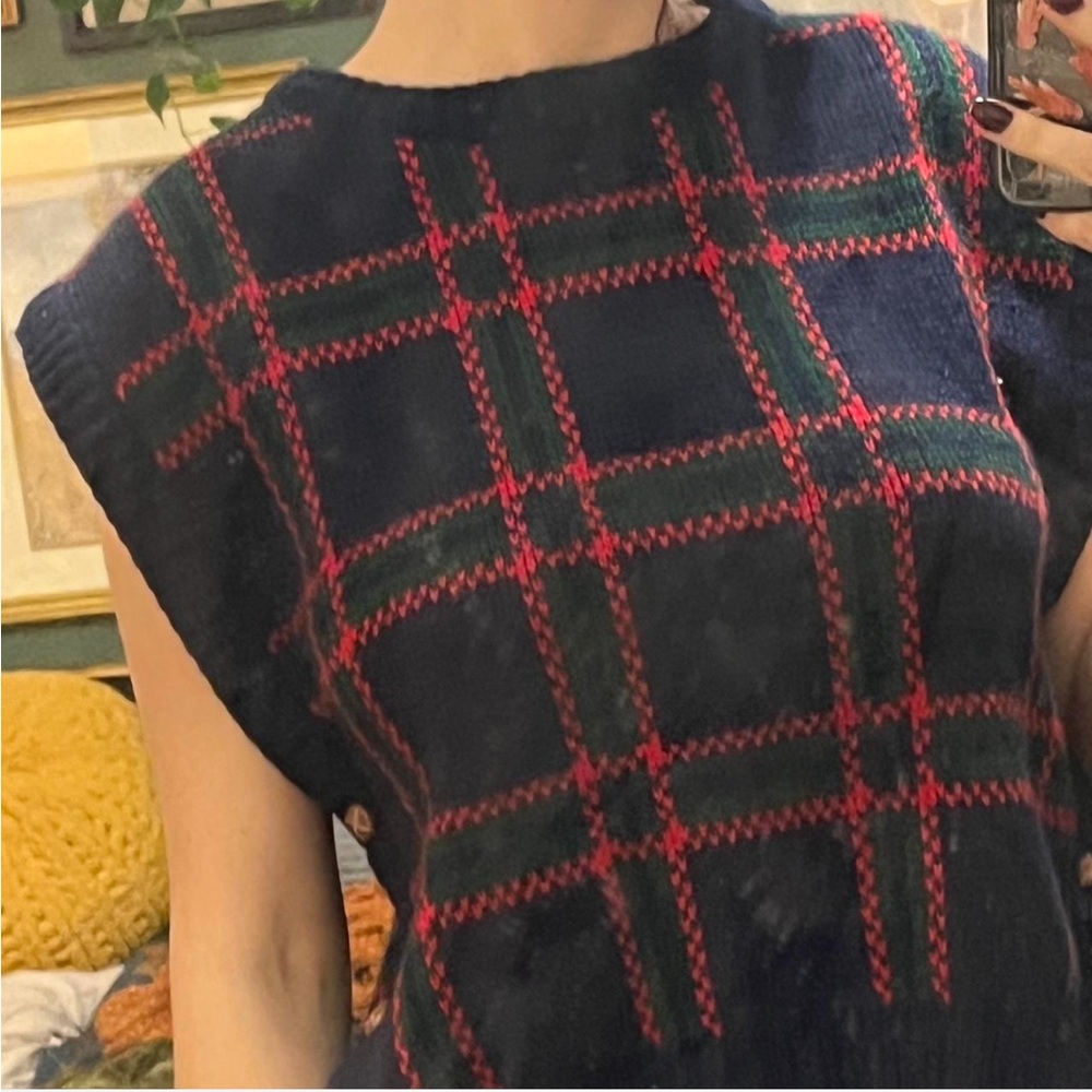 Plaid 70s sweater vest